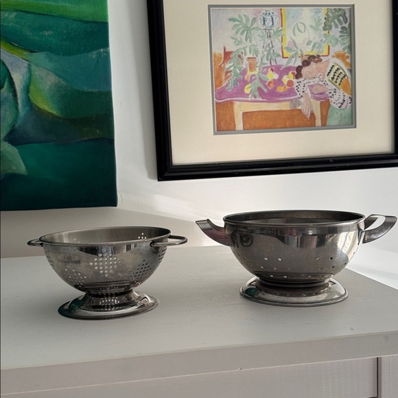 Premium Stainless Steel Small Colanders (2) with Handles - Picture 2 of 11